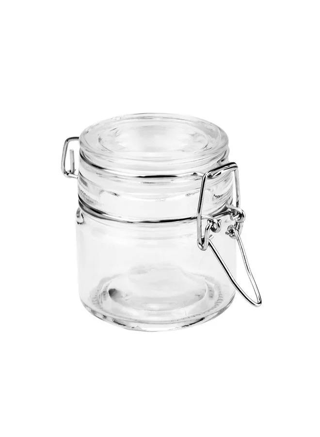 Cuisine Art Soda Lime Glass Jar With Clip, 110Ml, Transparent